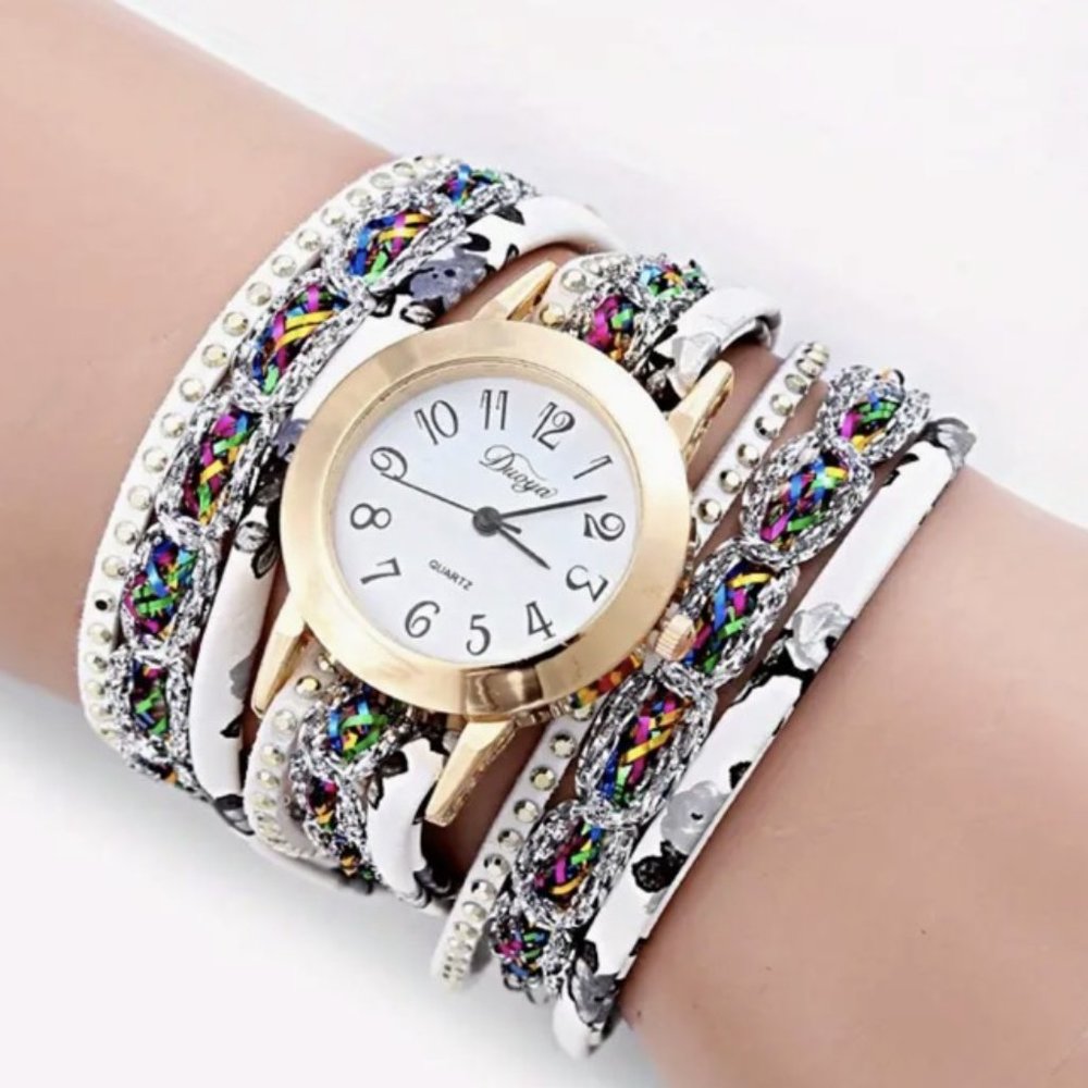 Colorful Rhinestone Watch Bracelet